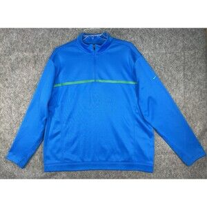 Nike Golf Tour Performance Therma-Fit Men's XL 1/4 Zip Neck Fleece Pullover Blue